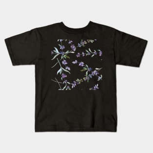 Lavender Flower Watercolor Design Kids T-Shirt